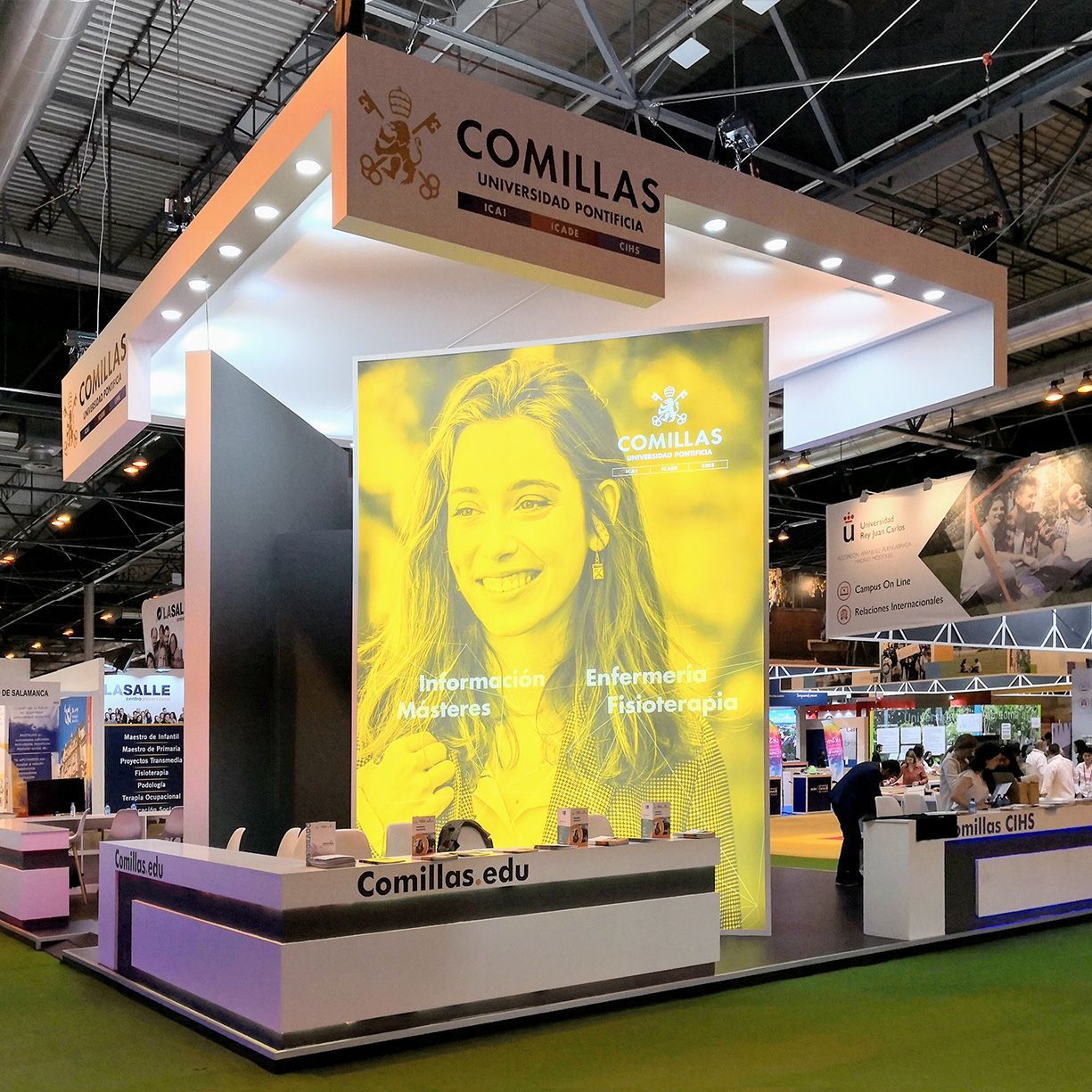 Completed exhibition booth with premium finishes